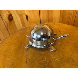 1970's Chrome MOCK TURTLE by IRVINWARE Figural Toothpick Hors D' Oeuvre SERVER (